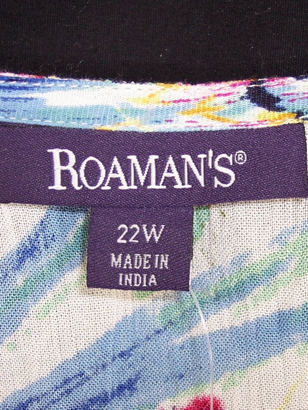 NEW Roaman's Angelina Tunic 22W Tropical Print Cold Shoulder Crinkle Crepe Top - Picture 11 of 15